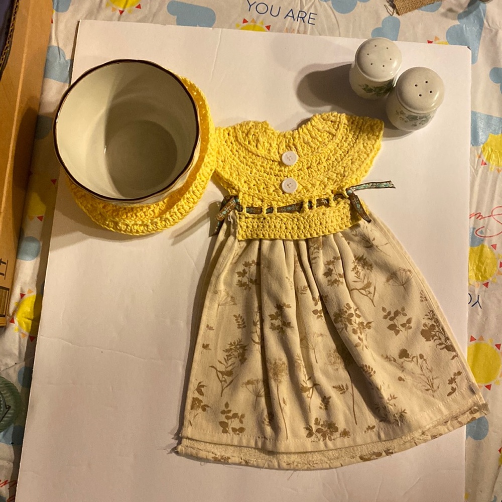 Handmade over the oven door dish towel